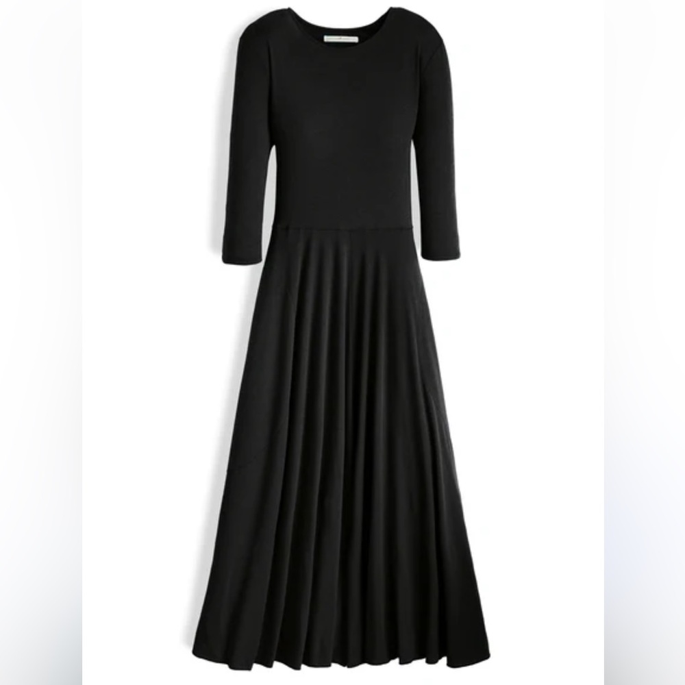 PERUVIAN CONNECTION Anna Dress in Black Size Medium Pima Cotton Modal